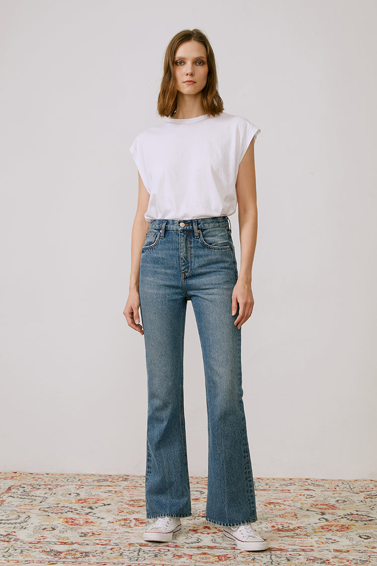 The French Song Mid Rise Bootcut Jeans