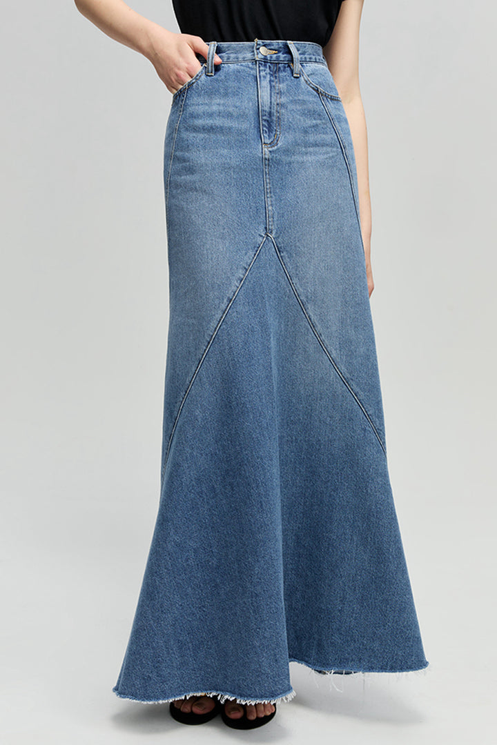 Ocean Wave Denim Skirt