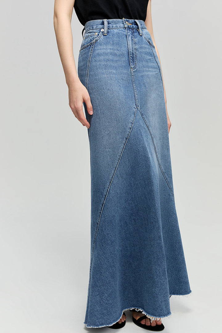 Ocean Wave Denim Skirt