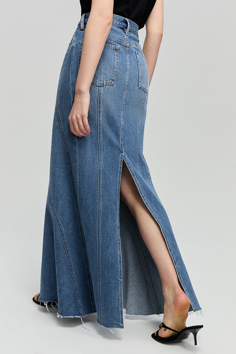 Ocean Wave Denim Skirt
