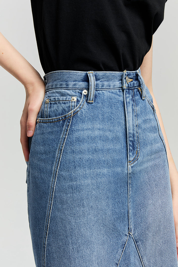 Ocean Wave Denim Skirt