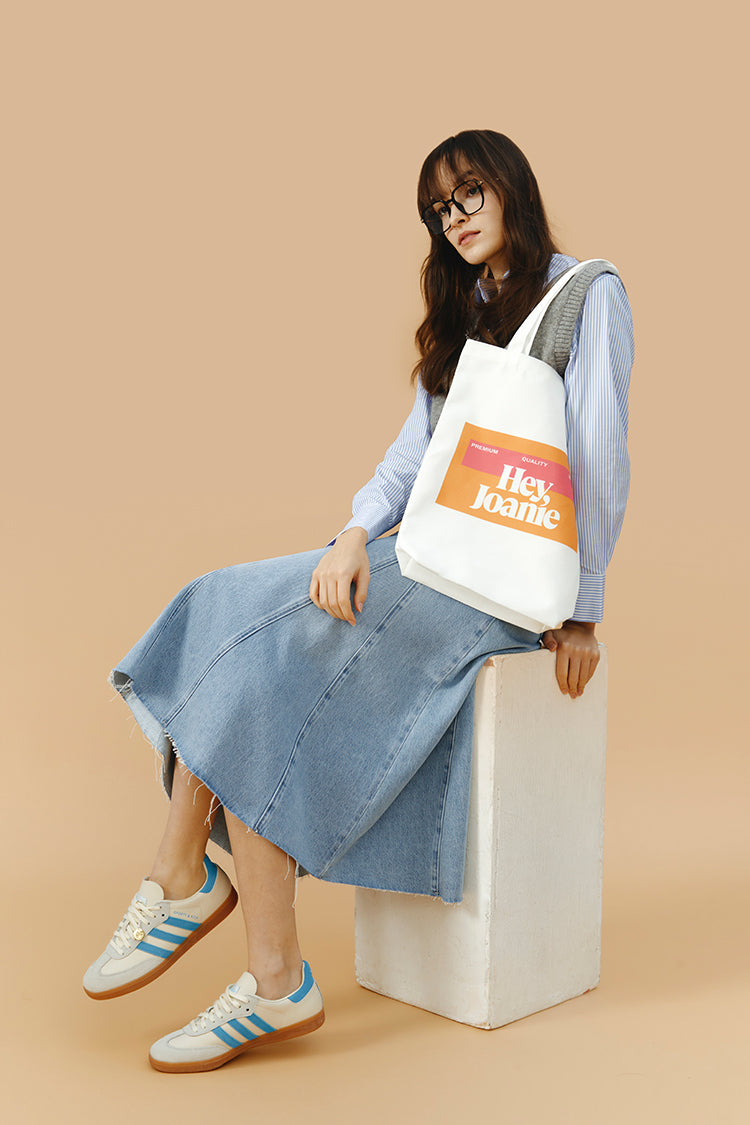 Monica Swing Denim Midi Skirt