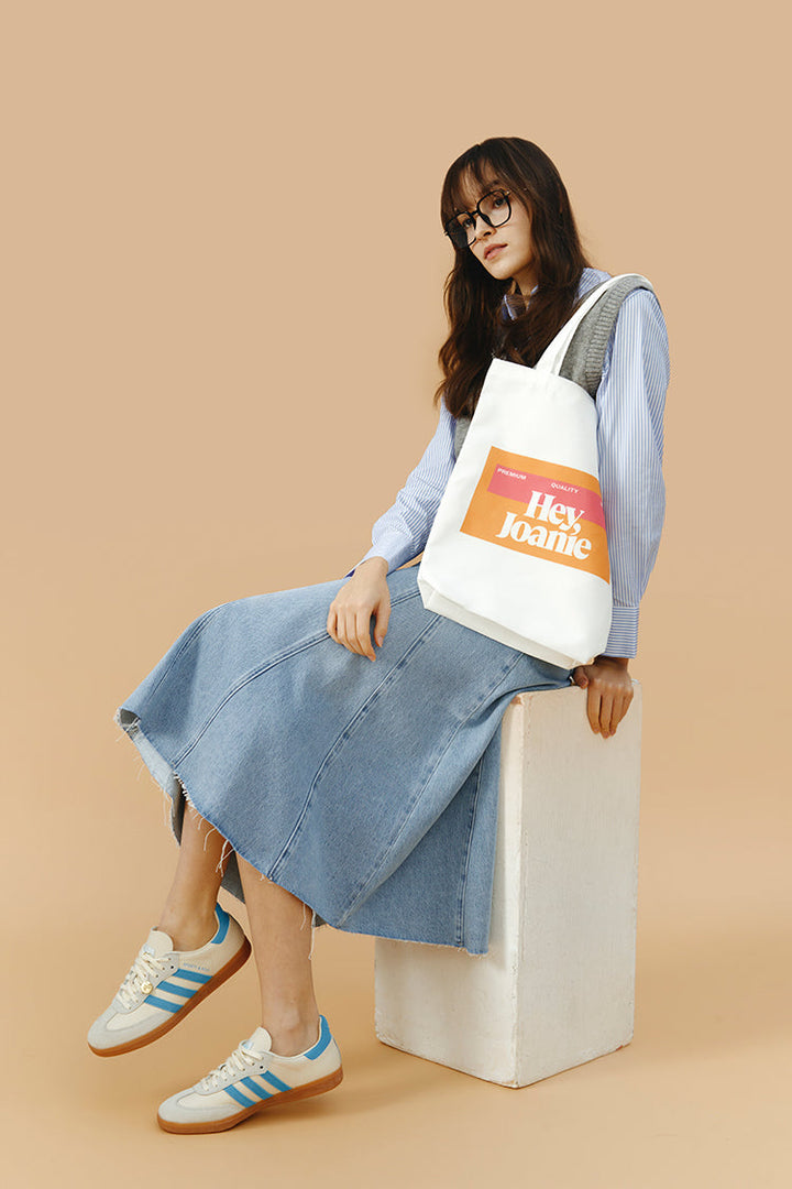 Monica Swing Denim Midi Skirt