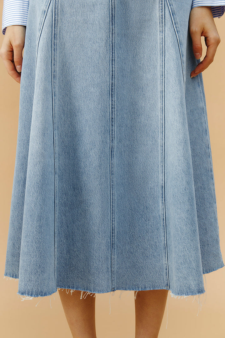 Monica Swing Denim Midi Skirt