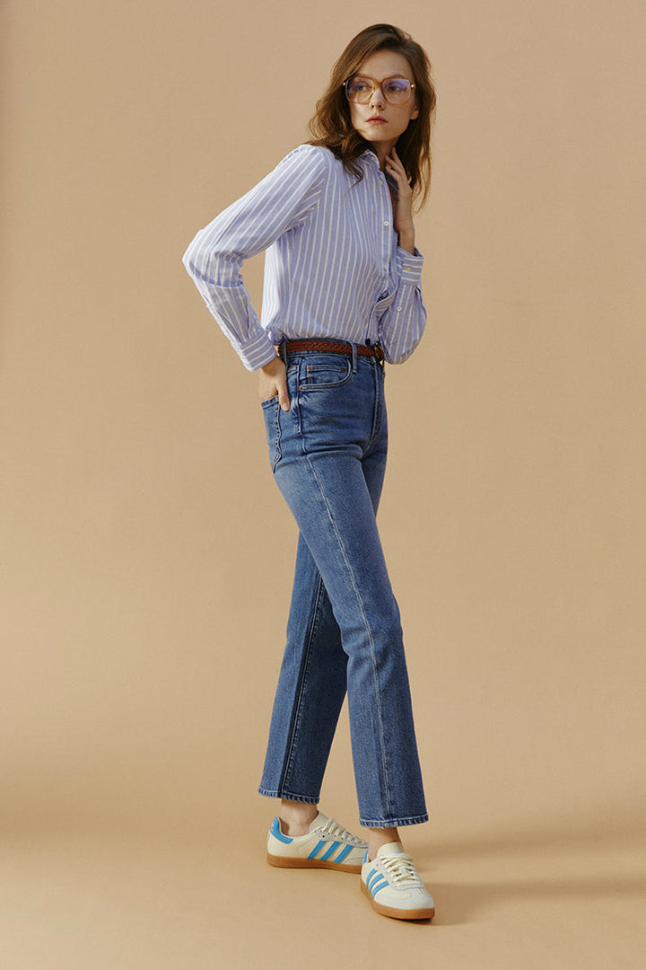 Chelsea High Rise Straight Crop Jeans