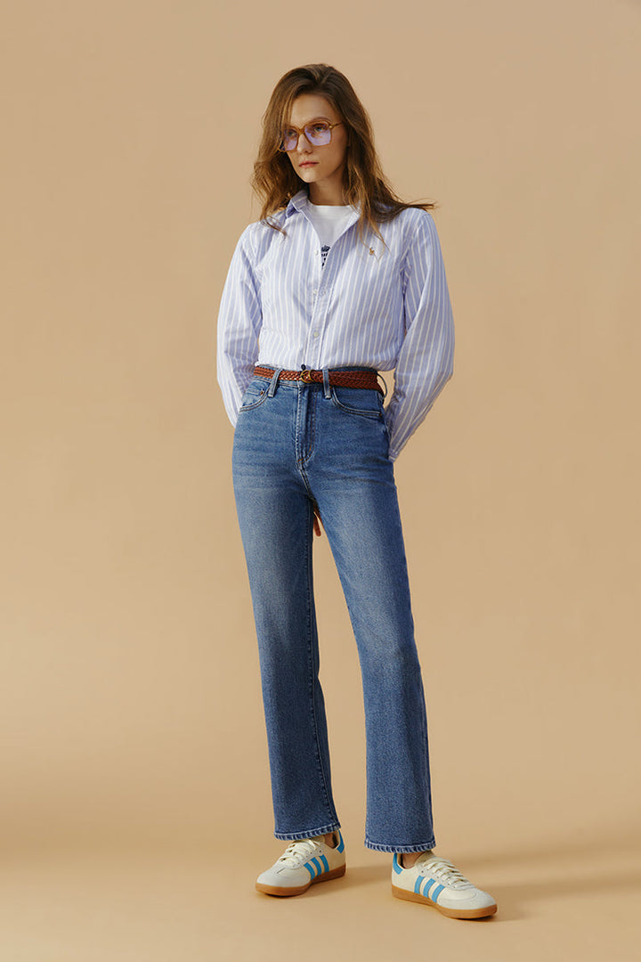 Chelsea High Rise Straight Crop Jeans
