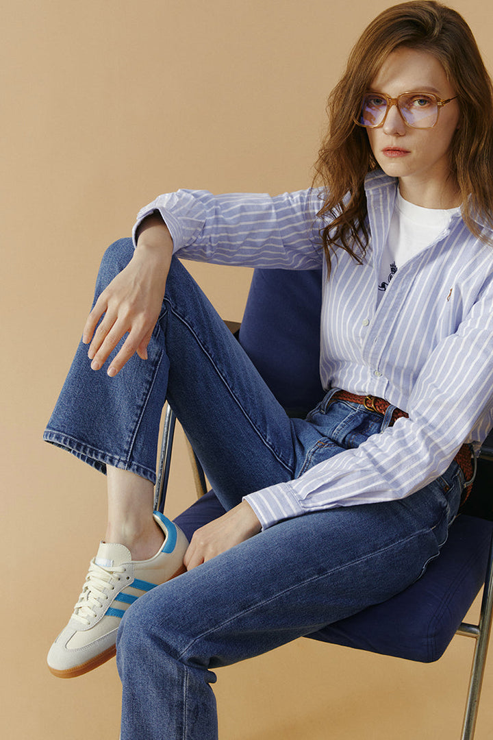 Chelsea High Rise Straight Crop Jeans