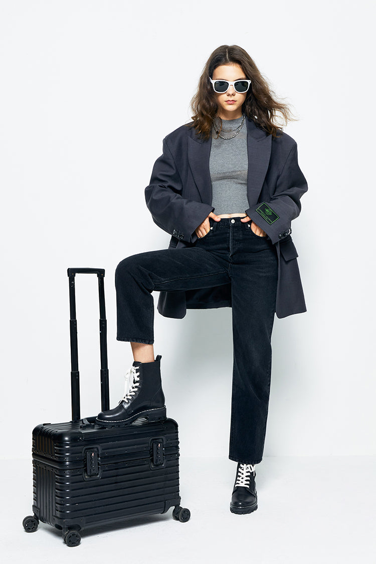 Manhattan High Rise Straight Ankle Jeans