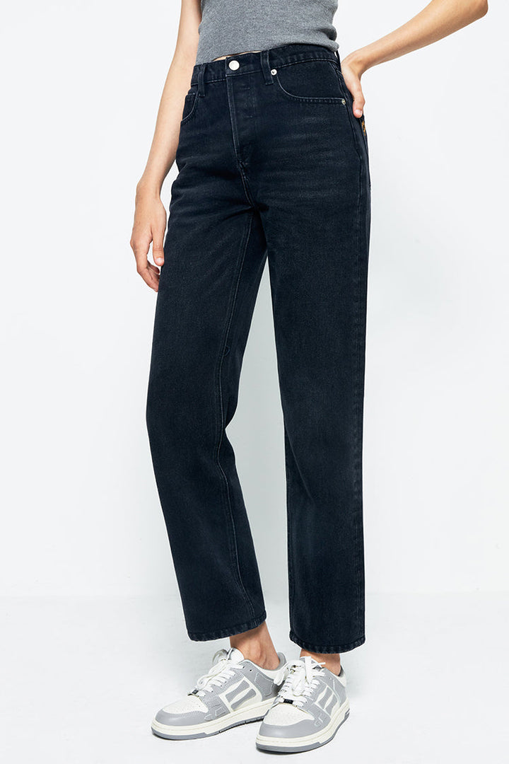Manhattan High Rise Straight Ankle Jeans