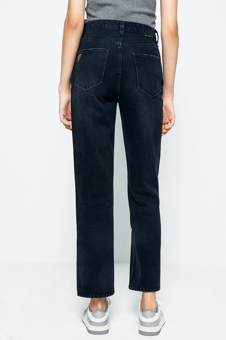 Manhattan High Rise Straight Ankle Jeans