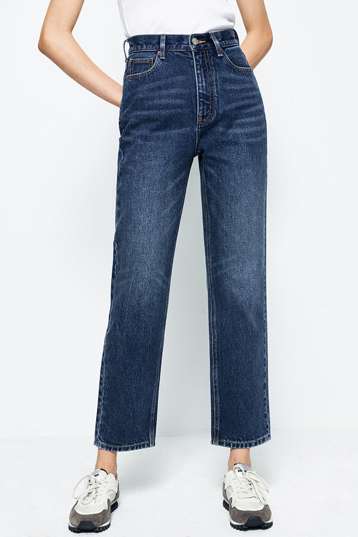 Chelsea High Rise Straight Crop Jeans