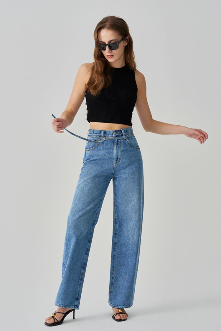 Twilight Belted Wide Jean HJ059