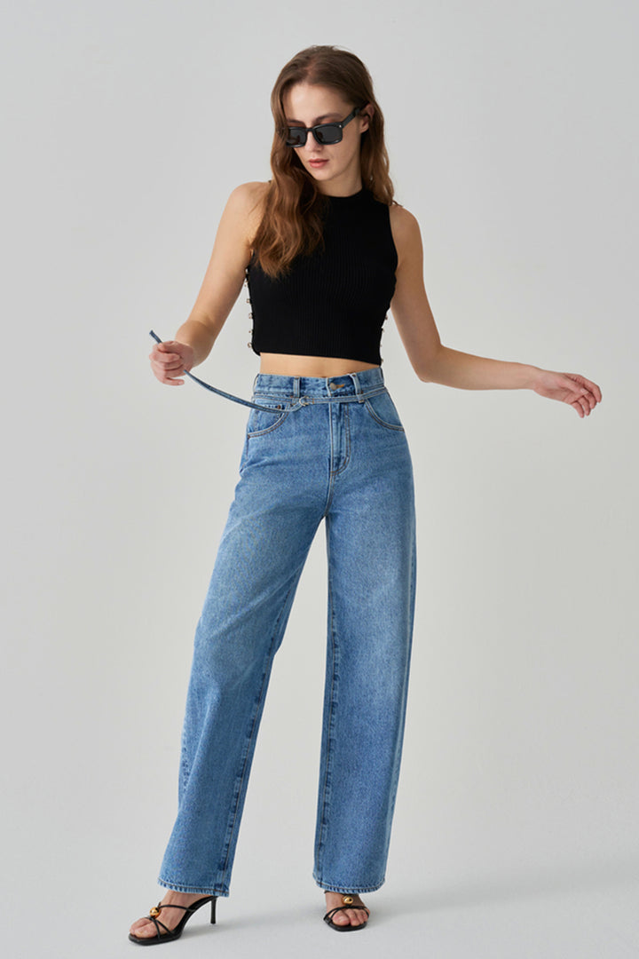 Twilight Belted Wide Jean HJ059