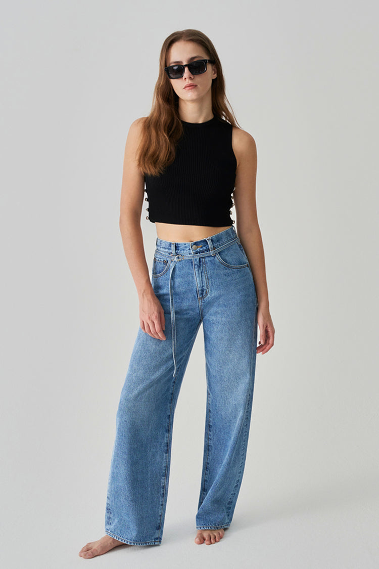 Twilight Belted Wide Jean HJ059