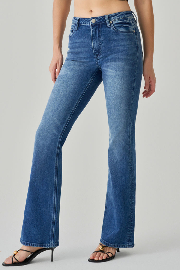 復古高腰喇叭褲 LALA 牛仔褲 HJ186