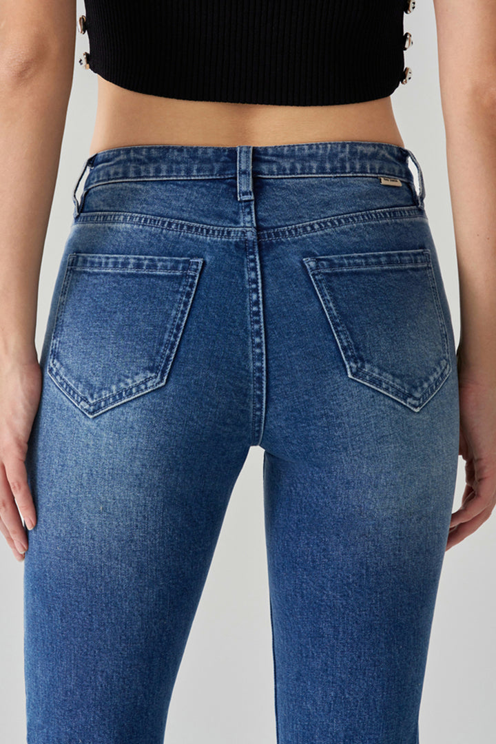 復古高腰喇叭褲 LALA 牛仔褲 HJ186