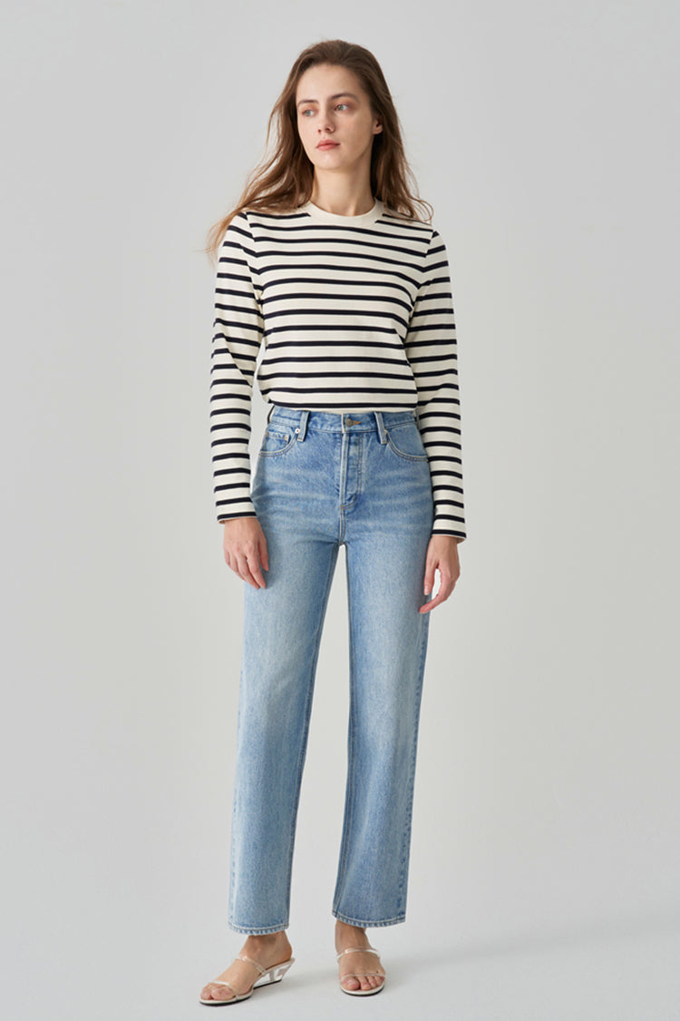 Manhattan High Rise Straight Ankle Jeans HJ160