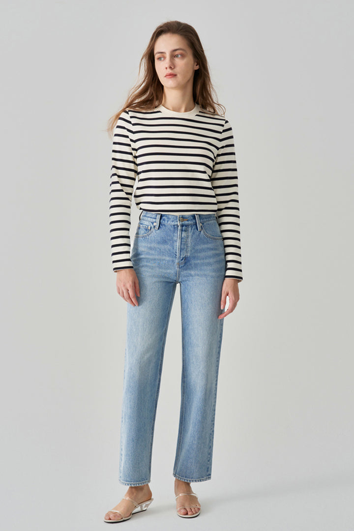 Manhattan High Rise Straight Ankle Jeans HJ160