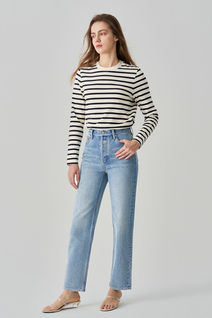 Manhattan High Rise Straight Ankle Jeans HJ160