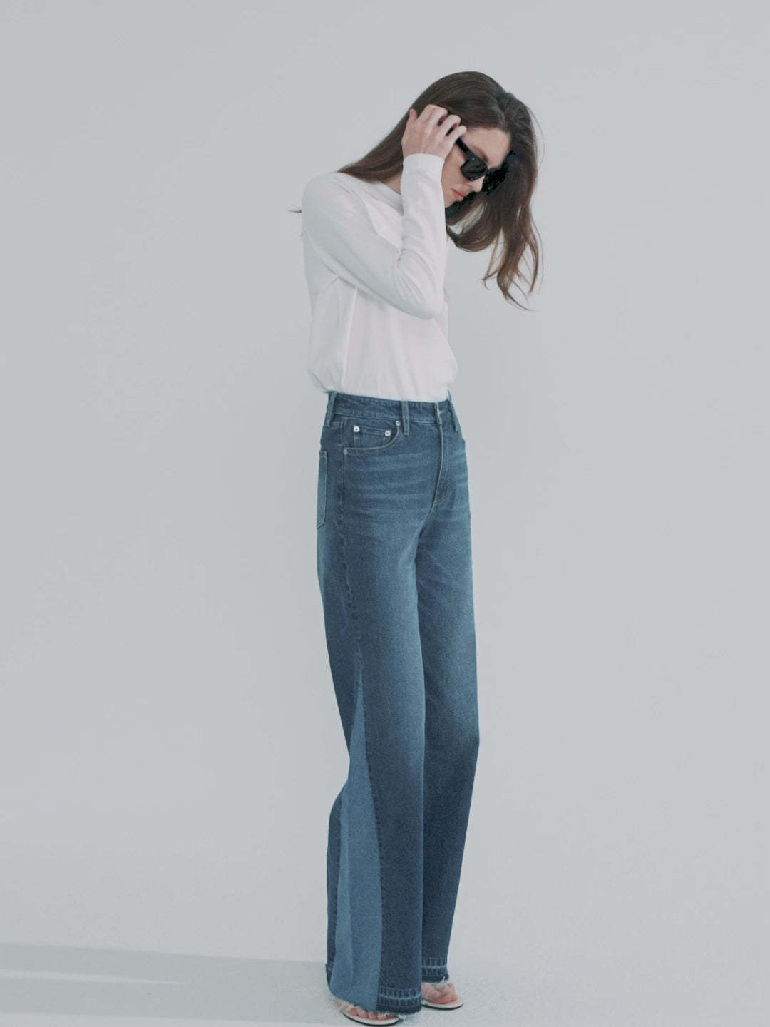 Shadow Split Wideleg Jeans HJ056